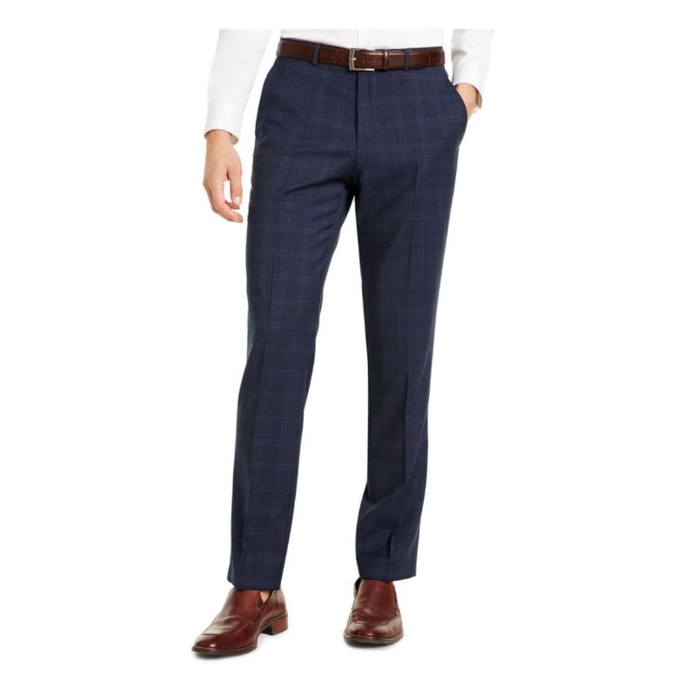 BOSS Mens Genius Hugo Black Label Navy Slim Fit Stretch Suit Separate Pants 32R